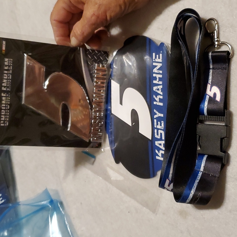 NASCAR Bundle - #5 Kasey Kahne - Chrome Emblem - Lanyard - Magnet - New